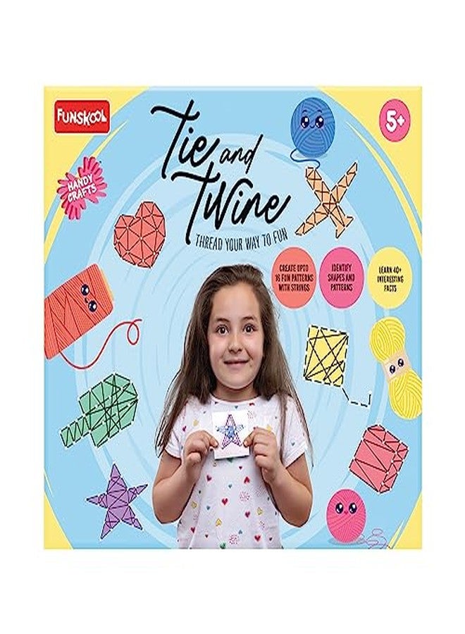 Funskool Handycrafts Tie & Twine, Create 16 Patterns, Learn 40 Plus Interesting Facts, Arts and Craft Kit, DIY Kit for Kids, Ages 5 Years and Above, Multicolour - Image 2